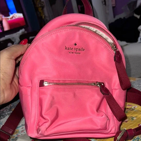 Kate Spade Vibrant Pink Backpack KATE SPADE Karissa Nylon Backpack Medium Bright Neon Pink  main image 3